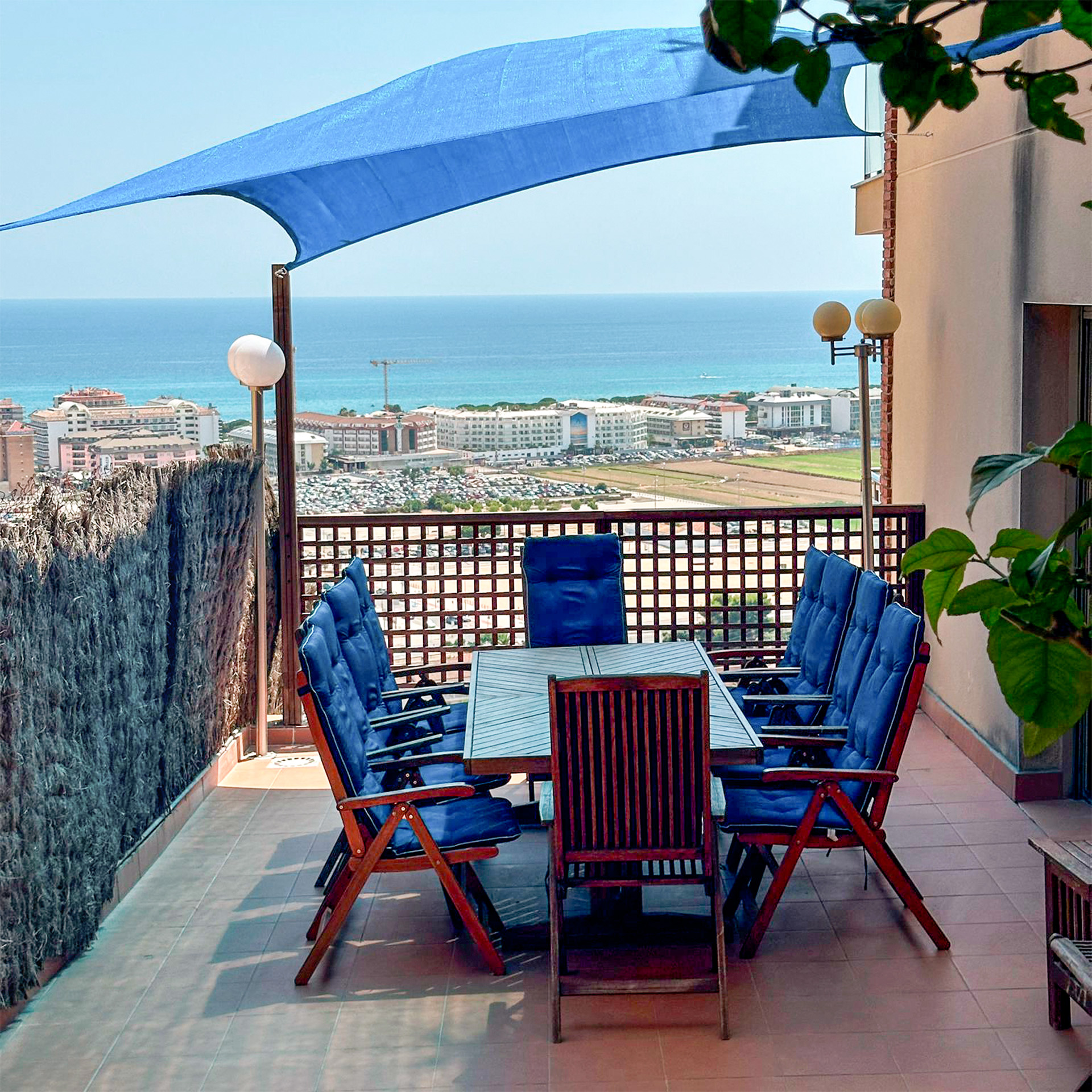Outdoor dining terrace with sea view — Villa MiraMar between Barcelona and Girona